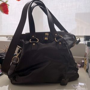 YVES SAINT LAURENT Brown Leather Muse Messenger Bag